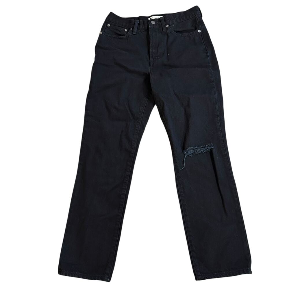 Madewell The Perfect Vintage Jean Size 27 Black Straight Leg High Rise Indie Emo